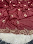 4DESIGNER STAR GEORGETTE EMBROIDERY WORK SAREE WITH UNSTITCHED BLOUSE FESTIVE WEAR WHOLESALE PRICE ETHNIC GARMENT (19)