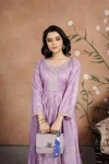 4FANCY RAYON GOLDEN FOIL AND NECK WORK EMBROIDERY WORK GOWN FESTIVE WEAR WHOLESALE PRICE ETHNIC GARMENT (22)