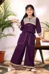 4MODERN COTTON BLEND EMBROIDERY WORK KID’S TOP PALAZZO SET FESTIVE WEAR WHOLESALE PRICE ETHNIC GARMENT (18)