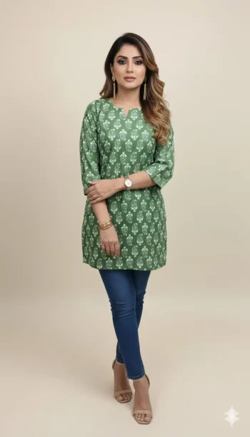 NEW ARRIVAL CAMBRIC COTTON PRINT WORK ONLY TOP PISTA