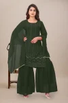 NEW ARRIVAL GEORGETTE SEQUENCE WORK TOP SHARARA WITH DUPATTA MEHNDI