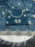 5DESIGNER STAR GEORGETTE EMBROIDERY WORK SAREE WITH UNSTITCHED BLOUSE FESTIVE WEAR WHOLESALE PRICE ETHNIC GARMENT (11)