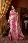 FANCY KOTA SILK FANCY JHUMKA WORK SAREE WITH UNSTITCHED BLOUSE PINK