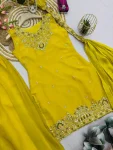 5MODERN FANDY SILK EMBROIDERY SEQUENCE WORK TOP PALAZZO WITH DUPATTA WEDDING WEAR WHOLESALE PRICE ETHNIC GARMENT (13)