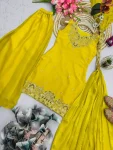 5MODERN FANDY SILK EMBROIDERY SEQUENCE WORK TOP PALAZZO WITH DUPATTA WEDDING WEAR WHOLESALE PRICE ETHNIC GARMENT (13)