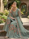 5MODERN FENDY SILK EMBROIDERY SEQUENCE WORK WITH HAND WORK TOP SHARARA WITH DUPATTA FESTIVE WEAR WHOLESALE PRICE ETHNIC GARMENT (5)
