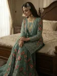 5MODERN FENDY SILK EMBROIDERY SEQUENCE WORK WITH HAND WORK TOP SHARARA WITH DUPATTA FESTIVE WEAR WHOLESALE PRICE ETHNIC GARMENT (5)