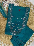 MODERN MARINA SILK MULTI EMBROIDERY THREAD WITH HAND WORK TOP BOTTOM WITH DUPATTA TEAL