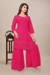 5NEW ARRIVAL GEORGETTE SEQUENCE WORK TOP SHARARA WITH DUPATTA FESTIVE WEAR WHOLESALE PRICE ETHNIC GARMENT (39)