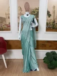 5TRENDING RANGOLI SILK EMBROIDERY THREAD & SEQUENCE WORK READY TO WEAR SAREE WITH STITCHED BLOUSE PARTY WEAR WHOLESALE PRICE ETHNIC GARMENT (11)