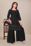 6NEW ARRIVAL GEORGETTE SEQUENCE WORK TOP SHARARA WITH DUPATTA FESTIVE WEAR WHOLESALE PRICE ETHNIC GARMENT (8)
