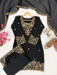 7DESIGNER MOSS SILK SEQUENCE & ZARI THREAD EMBROIDERY WORK TOP PALAZZO WITH DUPATTA FESTIVE WEAR WHOLESALE PRICE ETHNIC GARMENT (12)
