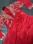 8MODERN CREPE SATIN PLAIN DRAPE SKIRT BLOUSE WITH EMBROIDERY WORK KOTI PARTY WEAR WHOLESALE PRICE ETHNIC GARMENT (15)