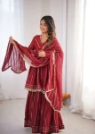 9DESIGNER MAL CHANDERI REAL MIRROR WITH HANDWORK TOP SHARARA WITH DUPATTA FESTIVE WEAR WHOLESALE PRICE ETHNIC GARMENT (3)