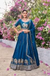DESIGNER VICHITRA EMBROIDERY SEQUENCE WITH THREAD WORK LEHENGA CHOLI WITH DUPATTA TEAL
