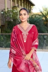 ATTRACTIVE ROMAN SILK EMBROIDERY WITH SEQUENCE WORK TOP BOTTOM WITH DUPATTA FESTIVE WEAR WHOLESALE PRICE ETHNIC GARMENT (3)