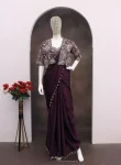 DESIGNE CREPE SILK LACE BORDER WORK READY TO WEAR SAREE WITH STITCHED BLOUSE AND KOTI PARTY WEAR WHOLESALE PRICE ETHNIC GARMENT (7)