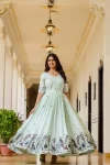 DESIGNER CHINON EMBROIDERY WORK GOWN WITH DUPATTA WEDDING WEAR WHOLESALE PRICE ETHNIC GARMENT (4)