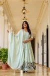 DESIGNER CHINON EMBROIDERY WORK GOWN WITH DUPATTA WEDDING WEAR WHOLESALE PRICE ETHNIC GARMENT (4)
