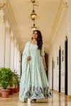 DESIGNER CHINON EMBROIDERY WORK GOWN WITH DUPATTA WEDDING WEAR WHOLESALE PRICE ETHNIC GARMENT (4)