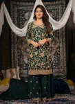 DESIGNER CHINON SEMI-BEADS EMBROIDERY WORK TOP SHARARA WITH DUPATTA FESTIVE WEAR WHOLESALE PRICE ETHNIC GARMENT (13)