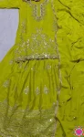 DESIGNER CHINON SILK EMBROIDERY SEQUENCE WORK TOP LEHENGA WITH DUPATTA FESTIVE WEAR WHOLESALE PRICE ETHNIC GARMENT (10)