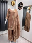 DESIGNER CHINON SILK EMBROIDERY SEQUENCE WORK TOP PALAZZO WITH DUPATTA FESTIVE WEAR WHOLESALE PRICE ETHNIC GARMENT (4)