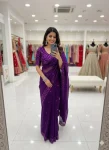 DESIGNER FENDY SATIN SILK MULTI THREAD SEQUENCE WORK SAREE WITH UNSTITCHED BLOUSE WEDDING WEAR WHOLESALE PRICE ETHNIC GARMENT (6)