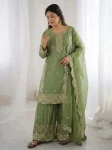 DESIGNER FENDY SILK EMBROIDERY CODING AND SEQUENCE WORK TOP PALAZZO WITH DUPATTA FESTIVE WEAR WHOLESALE PRICE ETHNIC GARMENT (12)