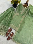 DESIGNER FENDY SILK EMBROIDERY CODING AND SEQUENCE WORK TOP PALAZZO WITH DUPATTA FESTIVE WEAR WHOLESALE PRICE ETHNIC GARMENT (12)
