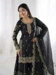 DESIGNER FENDY SILK EMBROIDERY CODING AND SEQUENCE WORK TOP PALAZZO WITH DUPATTA FESTIVE WEAR WHOLESALE PRICE ETHNIC GARMENT (20)