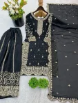 DESIGNER FENDY SILK EMBROIDERY CODING AND SEQUENCE WORK TOP PALAZZO WITH DUPATTA FESTIVE WEAR WHOLESALE PRICE ETHNIC GARMENT (20)