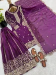 DESIGNER FENDY SILK EMBROIDERY CODING AND SEQUENCE WORK TOP PALAZZO WITH DUPATTA FESTIVE WEAR WHOLESALE PRICE ETHNIC GARMENT (22)