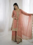DESIGNER FENDY SILK EMBROIDERY CODING AND SEQUENCE WORK TOP PALAZZO WITH DUPATTA FESTIVE WEAR WHOLESALE PRICE ETHNIC GARMENT (4)