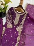 DESIGNER FENDY SILK EMBROIDERY CODING AND SEQUENCE WORK TOP PALAZZO WITH DUPATTA FESTIVE WEAR WHOLESALE PRICE ETHNIC GARMENT (22)