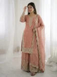 DESIGNER FENDY SILK EMBROIDERY CODING AND SEQUENCE WORK TOP PALAZZO WITH DUPATTA FESTIVE WEAR WHOLESALE PRICE ETHNIC GARMENT (4)