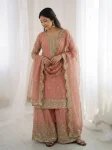DESIGNER FENDY SILK EMBROIDERY CODING AND SEQUENCE WORK TOP PALAZZO WITH DUPATTA FESTIVE WEAR WHOLESALE PRICE ETHNIC GARMENT (4)