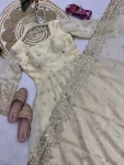DESIGNER FENDY SILK EMBROIDERY SEQUENCE WORK GOWN BOTTOM WITH DUPATTA WEDDING WEAR WHOLESALE PRICE ETHNIC GARMENT (8)
