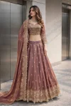 DESIGNER FENDY SILK EMBROIDERY SEQUENCE WORK LEHENGA CHOLI WITH DUPATTA PEACH