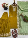 DESIGNER FENDY SILK EMBROIDERY SEQUENCE WORK TOP SHARARA WITH DUPATTA FESTIVE WEAR WHOLESALE PRICE ETHNIC GARMENT (13)