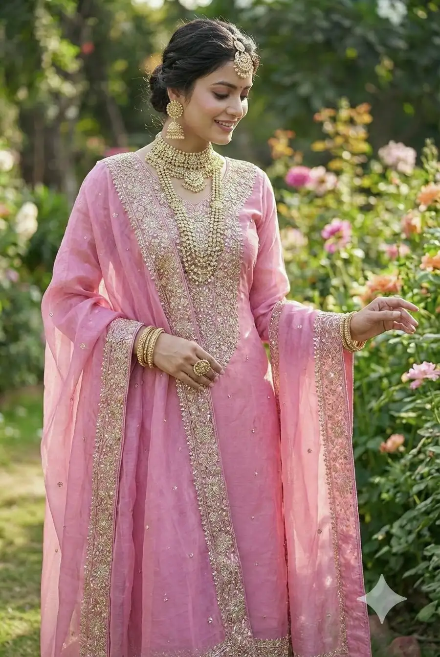 DESIGNER FENDY SILK EMBROIDERY SEQUENCE WORK WITH HAND DIAMOND WORK TOP PALAZZO WITH DUPATTA FESTIVE WEAR WHOLESALE PRICE ETHNIC GARMENT (10)