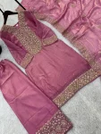 DESIGNER FENDY SILK EMBROIDERY SEQUENCE WORK WITH HAND DIAMOND WORK TOP PALAZZO WITH DUPATTA FESTIVE WEAR WHOLESALE PRICE ETHNIC GARMENT (9)
