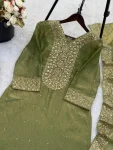 DESIGNER FENDY SILK EMBROIDERY SEQUENCE WORK WITH HAND DIAMOND WORK TOP PALAZZO WITH DUPATTA FESTIVE WEAR WHOLESALE PRICE ETHNIC GARMENT (1)