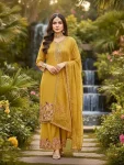 DESIGNER GEORGETTE EMBROIDERY SEQUENCE WITH PEARL MOTI HAND WORK AND FANCY LACE BORDER WORK TOP PALAZZO WITH DUPATTA FESTIVE WEAR WHOLESALE PRICE ETHNIC GARMENT (9)