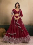DESIGNER GEORGETTE EMBROIDERY WORK LEHENGA CHOLI WITH DUPATTA WEDDING WEAR WHOLESALE PRICE ETHNIC GARMENT (1)