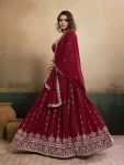 DESIGNER GEORGETTE EMBROIDERY WORK LEHENGA CHOLI WITH DUPATTA WEDDING WEAR WHOLESALE PRICE ETHNIC GARMENT (1)