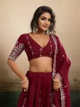 DESIGNER GEORGETTE EMBROIDERY WORK LEHENGA CHOLI WITH DUPATTA WEDDING WEAR WHOLESALE PRICE ETHNIC GARMENT (1)