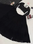 DESIGNER GEORGETTE RUFFLE STYLE LEHENGA CHOLI WITH DUPATTA FESTIVE WEAR WHOLESALE PRICE ETHNIC GARMENT (1)