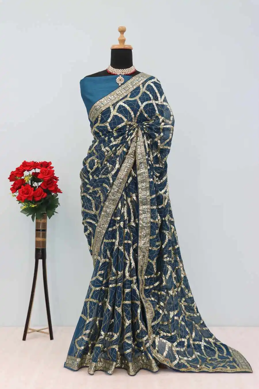 DESIGNER-GEORGETTE-SEQUENCE-EMBROIDERY-WITH-BORDER-AND-PIPING-WORK-SAREE-WITH-UNSTITCHED-BLOUSE-WEDDING-WEAR-WHOLESALE-PRICE-ETHNC-GARMENT-3.webp