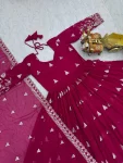 DESIGNER GEORGETTE SEQUENCE EMBROIDERY WORK GOWN WITH DUPATTA FESTIVE WEAR WHOLESALE PRICE ETHNIC GARMENT (10)